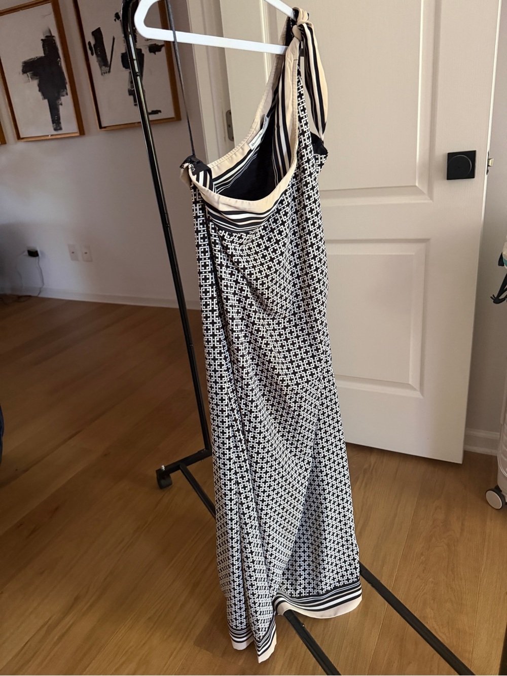 NWOT Abercrombie & Fitch One-Shoulder Scarf Tie Midi Dress with Pockets - Picture 4 of 9